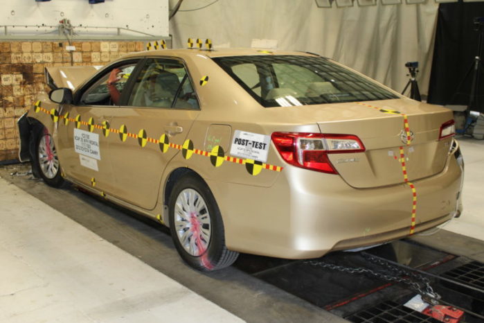 Per the IIHS' 2017 driver death rate math, a Toyota Camry, Honda Accord, and Camry hybrid are equally safe family cars.